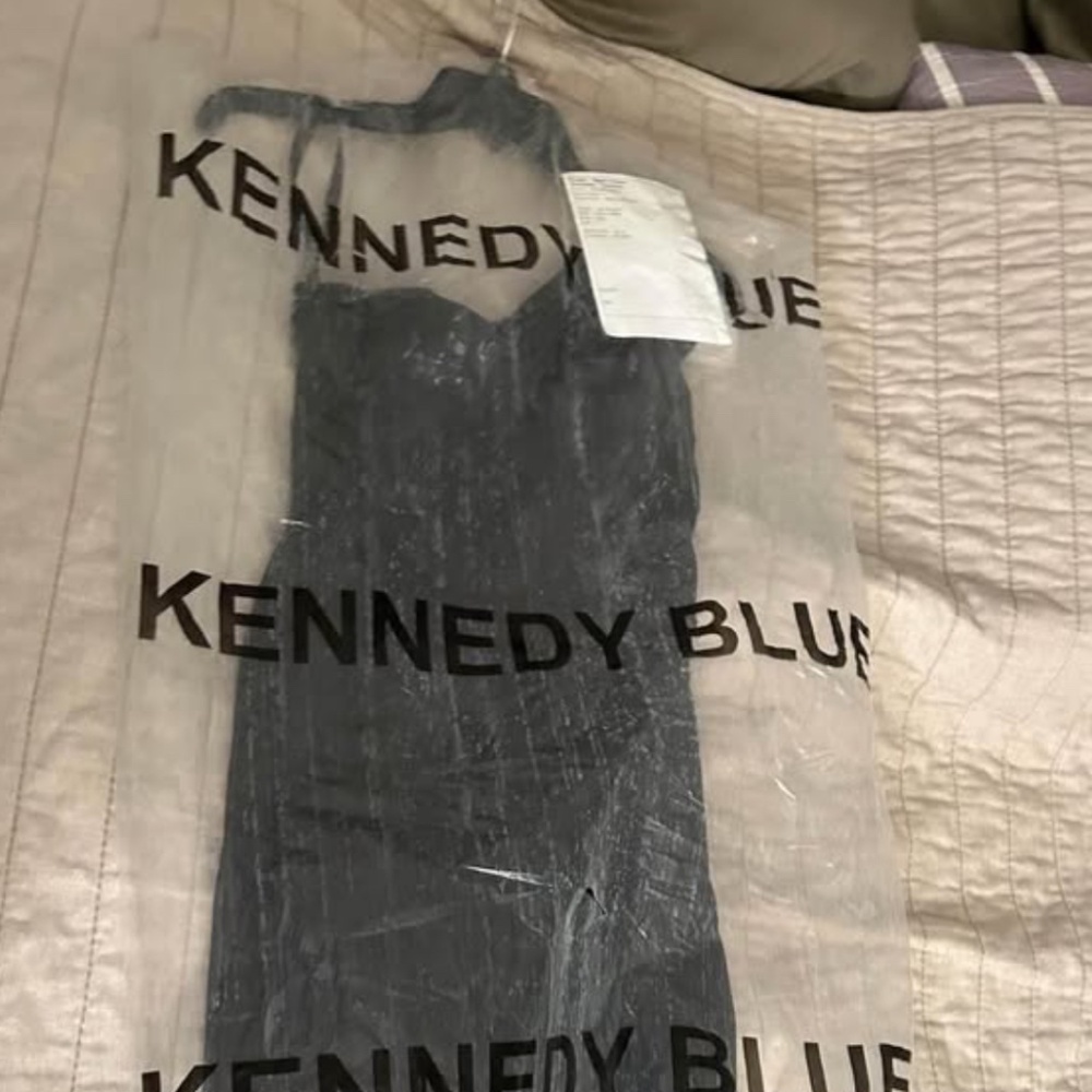Kennedy Blue Black Dress Size 4 - Chiffon